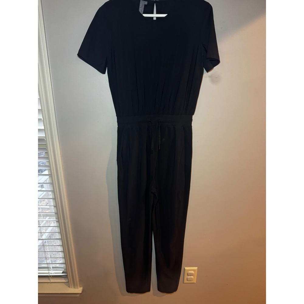Sweaty Betty Explorer Jumpsuit Black Short Sleeve Drawstring Waist Size S